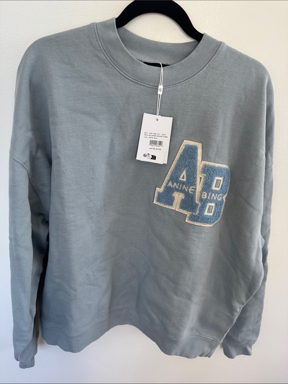 NWT Anine Bing Miles oversized cotton sweatshirt size Small - Picture 2 of 8